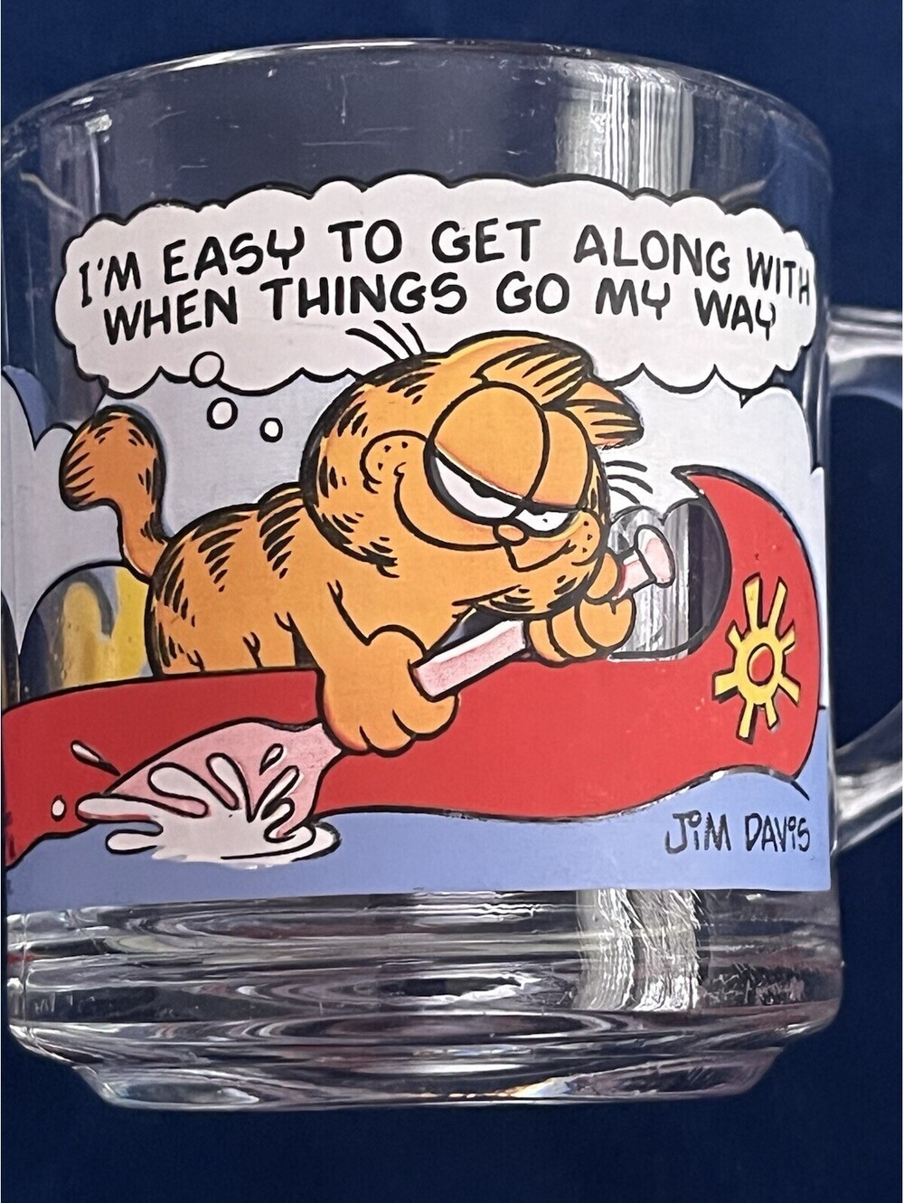 Vintage McDonald's Garfield & Odie 1987 Glass Coffee Collector's Mug